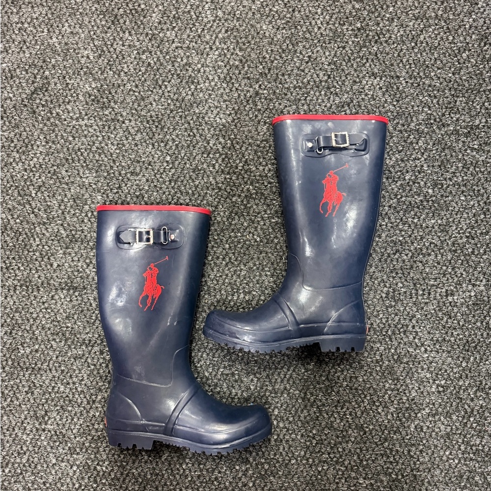 Ralph Lauren Navy Rain Boots - Size 6